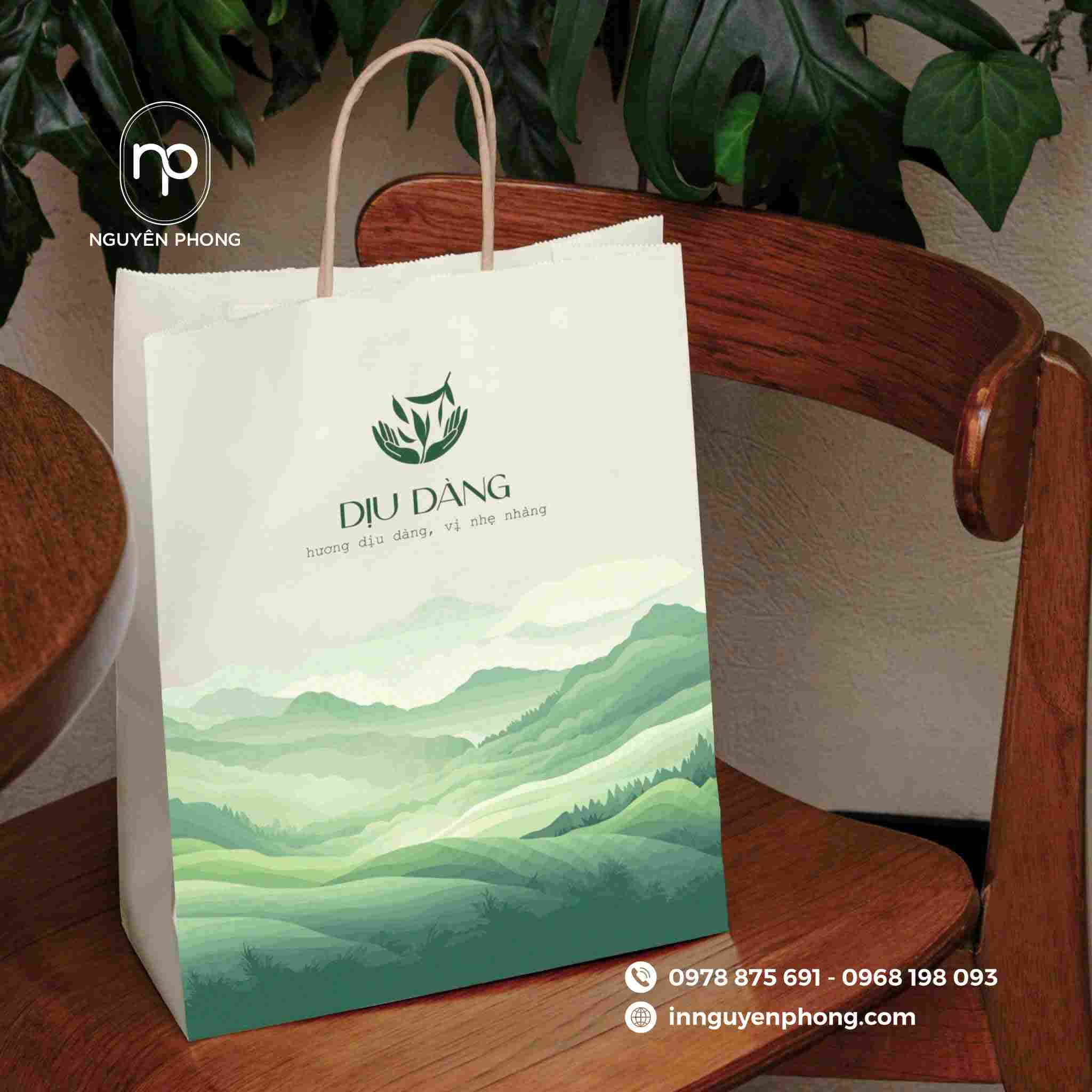 in túi giấy duplex sản phẩm lá trà